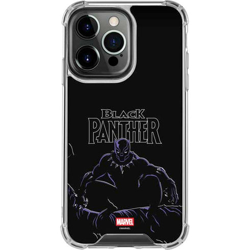 Marvel Black Panther Night Time Watch iPhone 15 Pro Clear Case